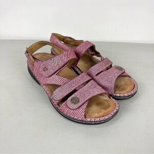 Finn Comfort Gamora Sandals Pink Leather Women's Size 37 Open Toe Strappy Summer